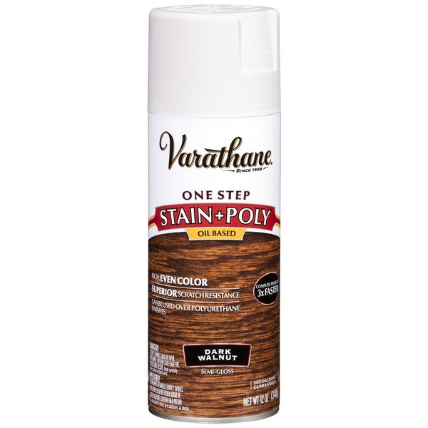 Varathane Semi-Transparent Semi-Gloss Dark Walnut Oil-Based Polyurethane Stain and Poly Spray 12 oz 243870